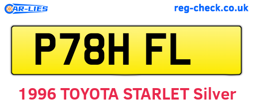 P78HFL are the vehicle registration plates.