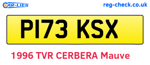P173KSX are the vehicle registration plates.