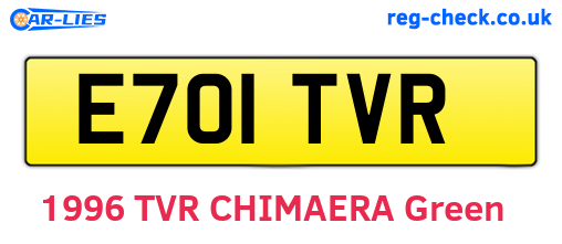 E701TVR are the vehicle registration plates.