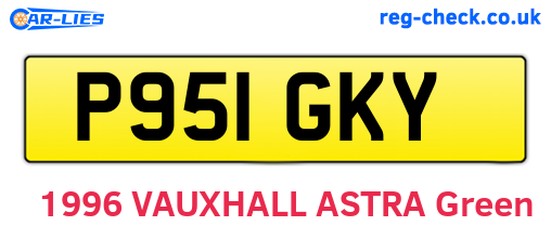 P951GKY are the vehicle registration plates.
