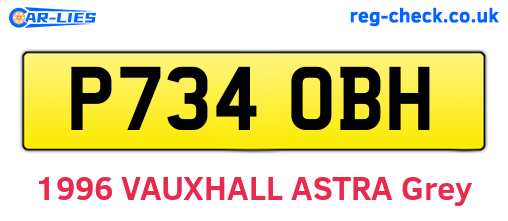 P734OBH are the vehicle registration plates.