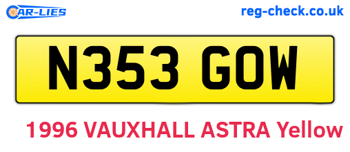N353GOW are the vehicle registration plates.