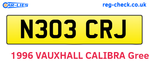 N303CRJ are the vehicle registration plates.