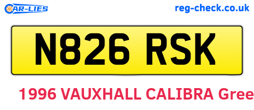 N826RSK are the vehicle registration plates.