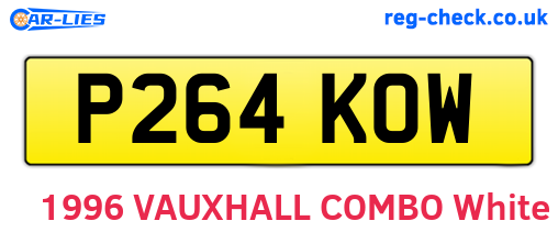 P264KOW are the vehicle registration plates.