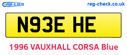 N93EHE are the vehicle registration plates.