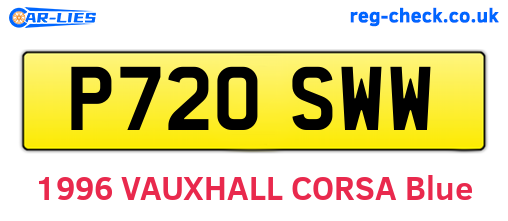 P720SWW are the vehicle registration plates.