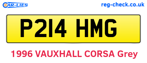 P214HMG are the vehicle registration plates.