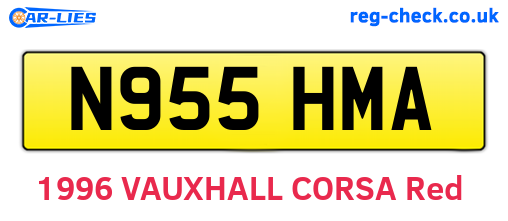 N955HMA are the vehicle registration plates.