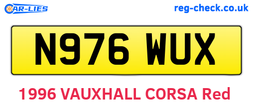 N976WUX are the vehicle registration plates.