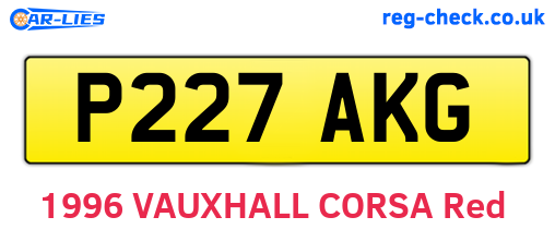 P227AKG are the vehicle registration plates.