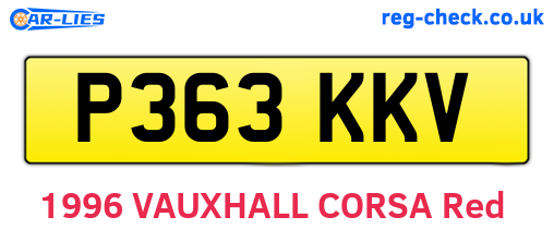 P363KKV are the vehicle registration plates.