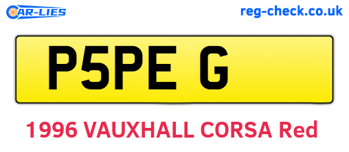 P5PEG are the vehicle registration plates.