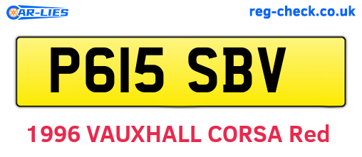 P615SBV are the vehicle registration plates.