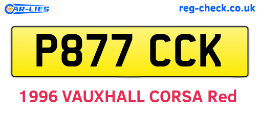 P877CCK are the vehicle registration plates.