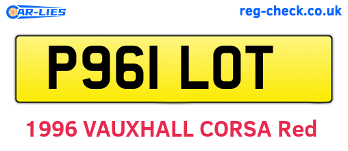 P961LOT are the vehicle registration plates.