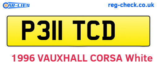 P311TCD are the vehicle registration plates.