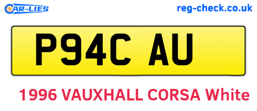 P94CAU are the vehicle registration plates.