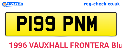 P199PNM are the vehicle registration plates.