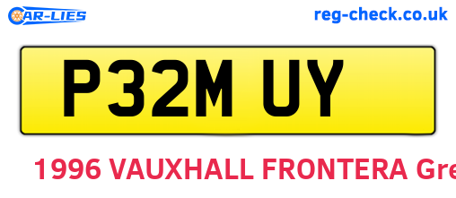 P32MUY are the vehicle registration plates.