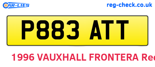 P883ATT are the vehicle registration plates.