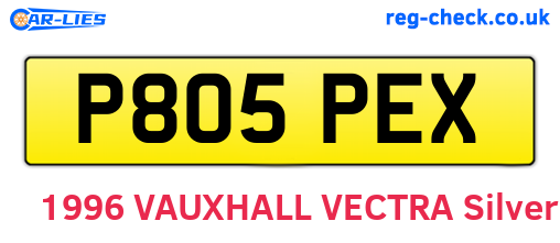 P805PEX are the vehicle registration plates.
