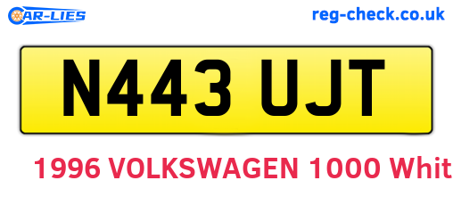 N443UJT are the vehicle registration plates.
