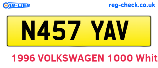 N457YAV are the vehicle registration plates.