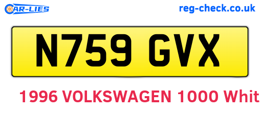N759GVX are the vehicle registration plates.