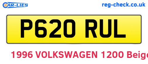P620RUL are the vehicle registration plates.