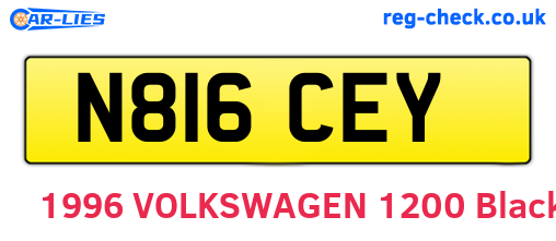 N816CEY are the vehicle registration plates.