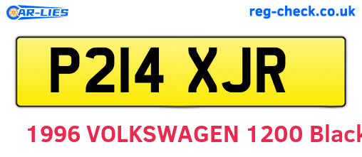 P214XJR are the vehicle registration plates.