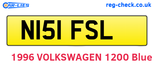N151FSL are the vehicle registration plates.