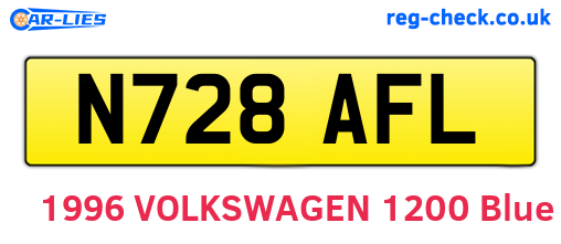 N728AFL are the vehicle registration plates.