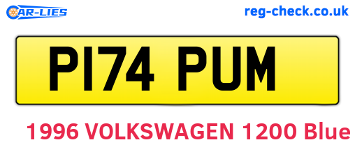 P174PUM are the vehicle registration plates.