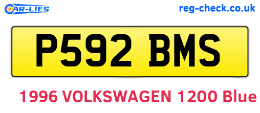 P592BMS are the vehicle registration plates.