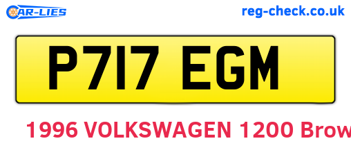 P717EGM are the vehicle registration plates.