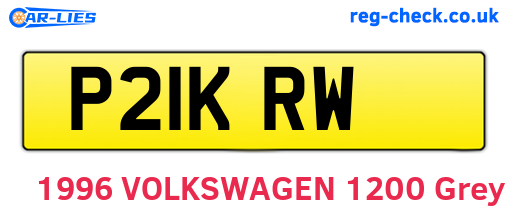 P21KRW are the vehicle registration plates.
