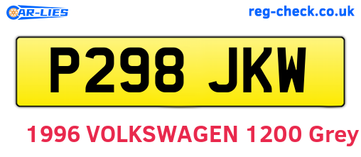 P298JKW are the vehicle registration plates.
