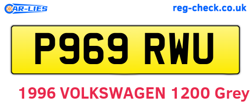 P969RWU are the vehicle registration plates.