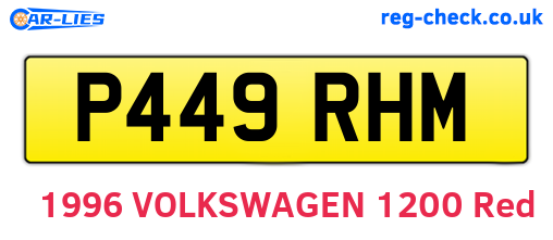 P449RHM are the vehicle registration plates.