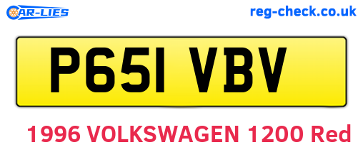 P651VBV are the vehicle registration plates.