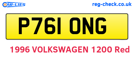 P761ONG are the vehicle registration plates.