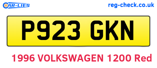 P923GKN are the vehicle registration plates.