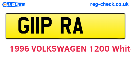 G11PRA are the vehicle registration plates.