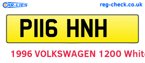 P116HNH are the vehicle registration plates.