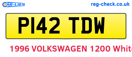P142TDW are the vehicle registration plates.