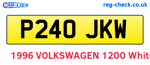 P240JKW are the vehicle registration plates.