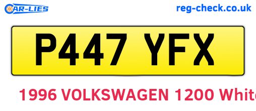 P447YFX are the vehicle registration plates.
