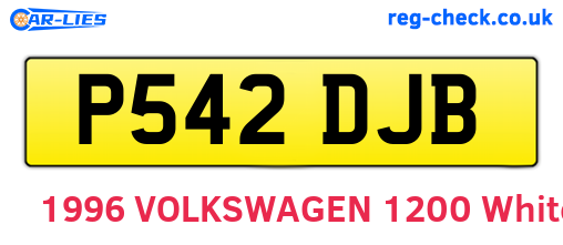 P542DJB are the vehicle registration plates.